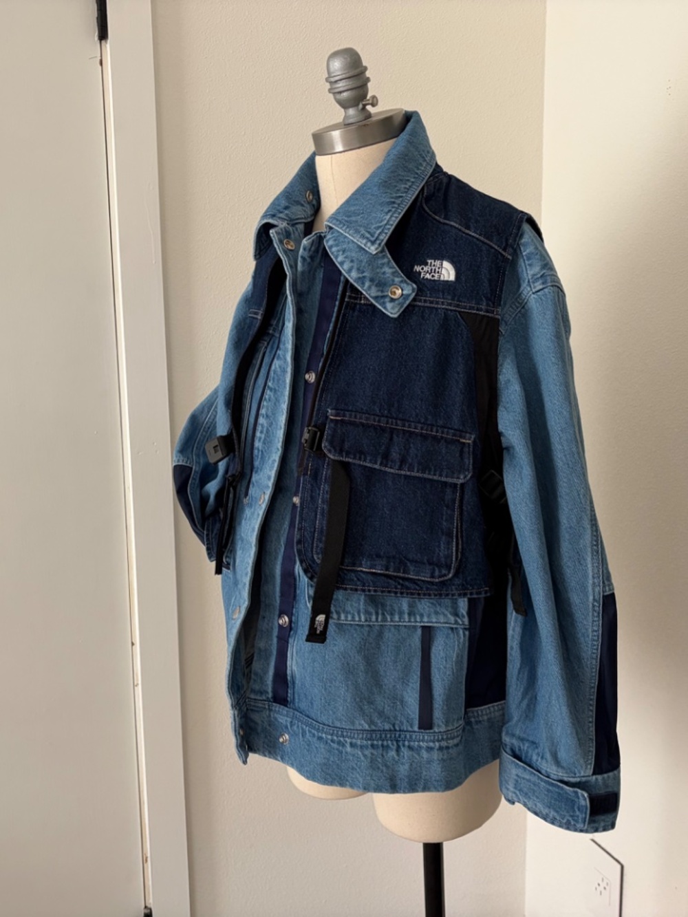 TNF 2 piece system THE NORTH FACE DENIM Modular Denim Jacket & Vest Small/Medium
